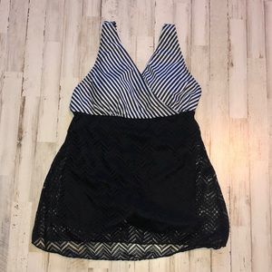 Black and white one piece swimsuit